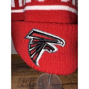 Starter Brand NFL Atlanta Falcons Beanie Red/Black/White Pom Top Logo Cuff